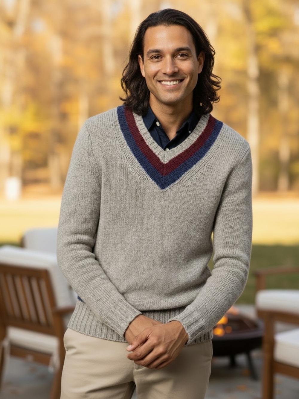 Brooks Brothers Tennis Sweater in an Alpaca  Wool Blend Mens Medium Marled Gray